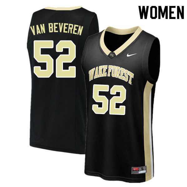 Women #52 Grant Van Beveren Wake Forest Demon Deacons College Basketball Jerseys Sale-Black